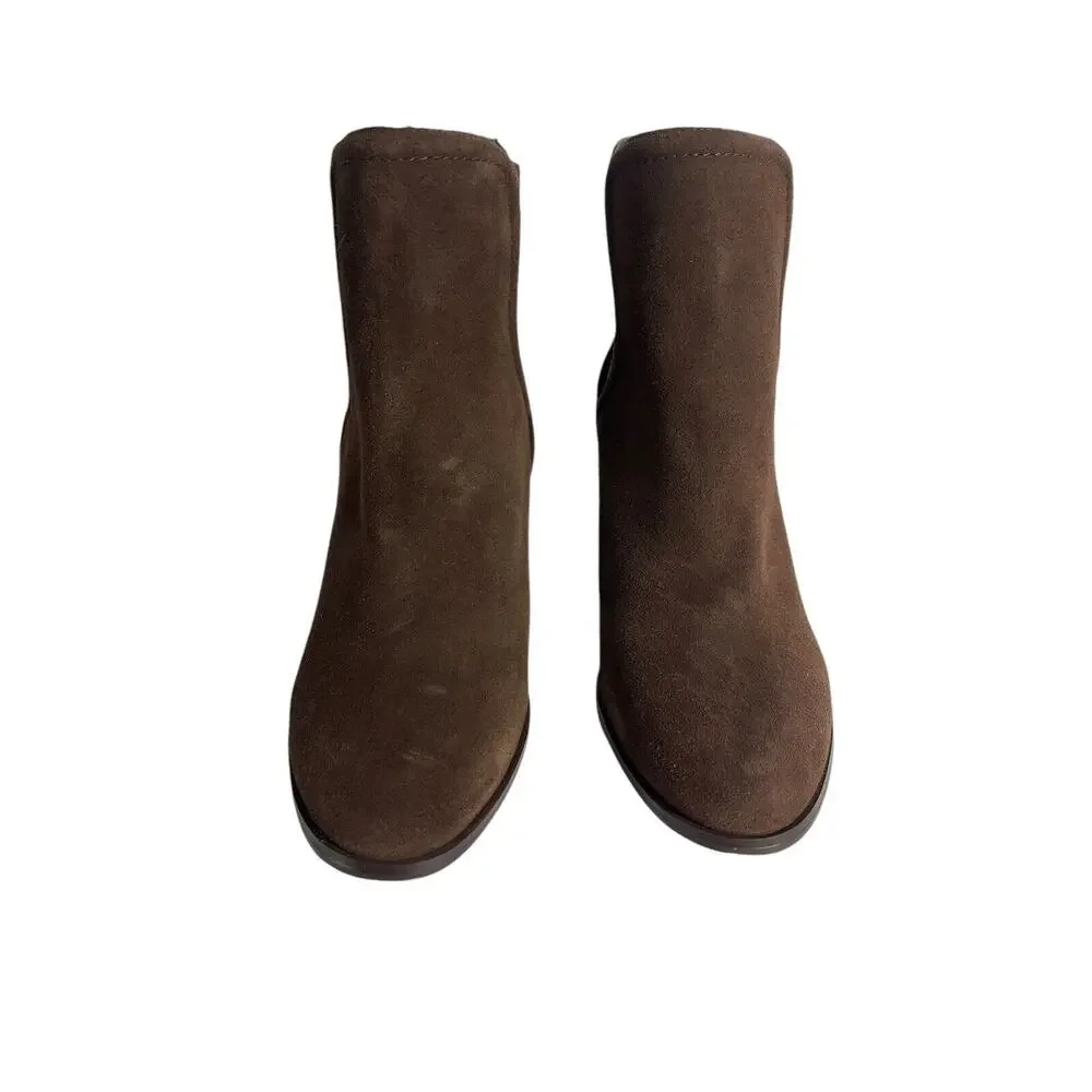 Splendid Marika Chocolate Brown Round Toe Pull-On Ankle Boots Size 8 M NWOB - Picture 2 of 7